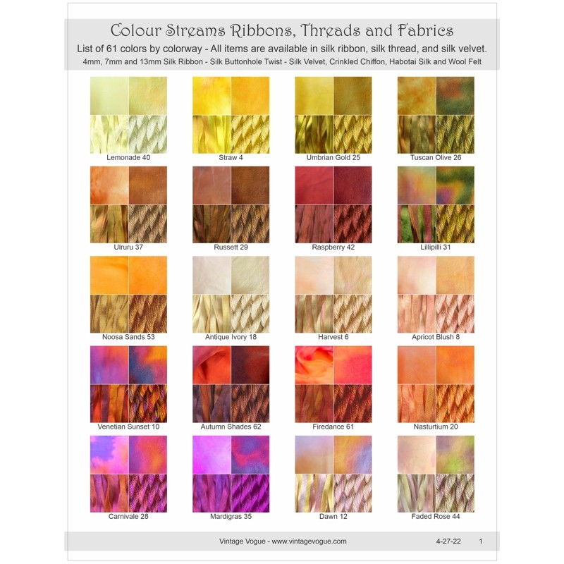 Colour Streams Silk Threads - Firedance 61 Colour Streams Silk Threads - Firedance 61