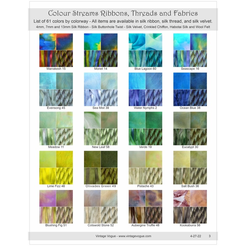 Colour Streams Silk Threads - Autumn Shades 62 Colour Streams Silk Threads - Autumn Shades 62